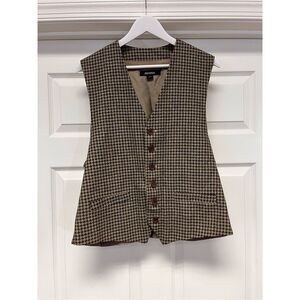 Riggings Mens Tan & Blue Wool & Silk Vest sz L